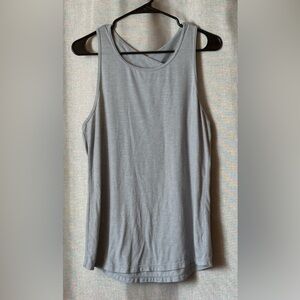Apana•criss-cross tank top•medium•polyester blend•gray•cut-out/keyhole•relaxed